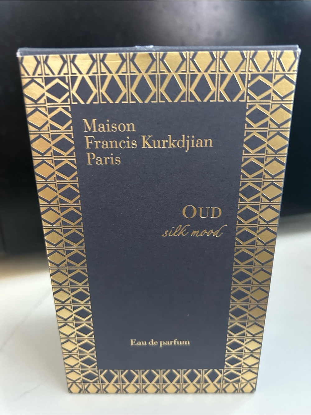 Maison Francis Kurkdjian Oud Silk Mood - Navy & Gold Geometric Box